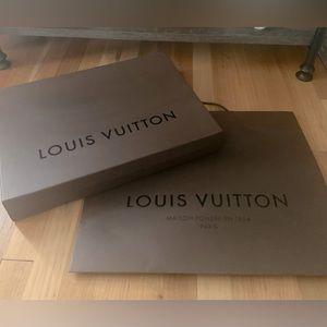 Empty Vintage pre-2016 Brown Louis Vuitton Gift Bag and Sturdy Gift/Storage Box